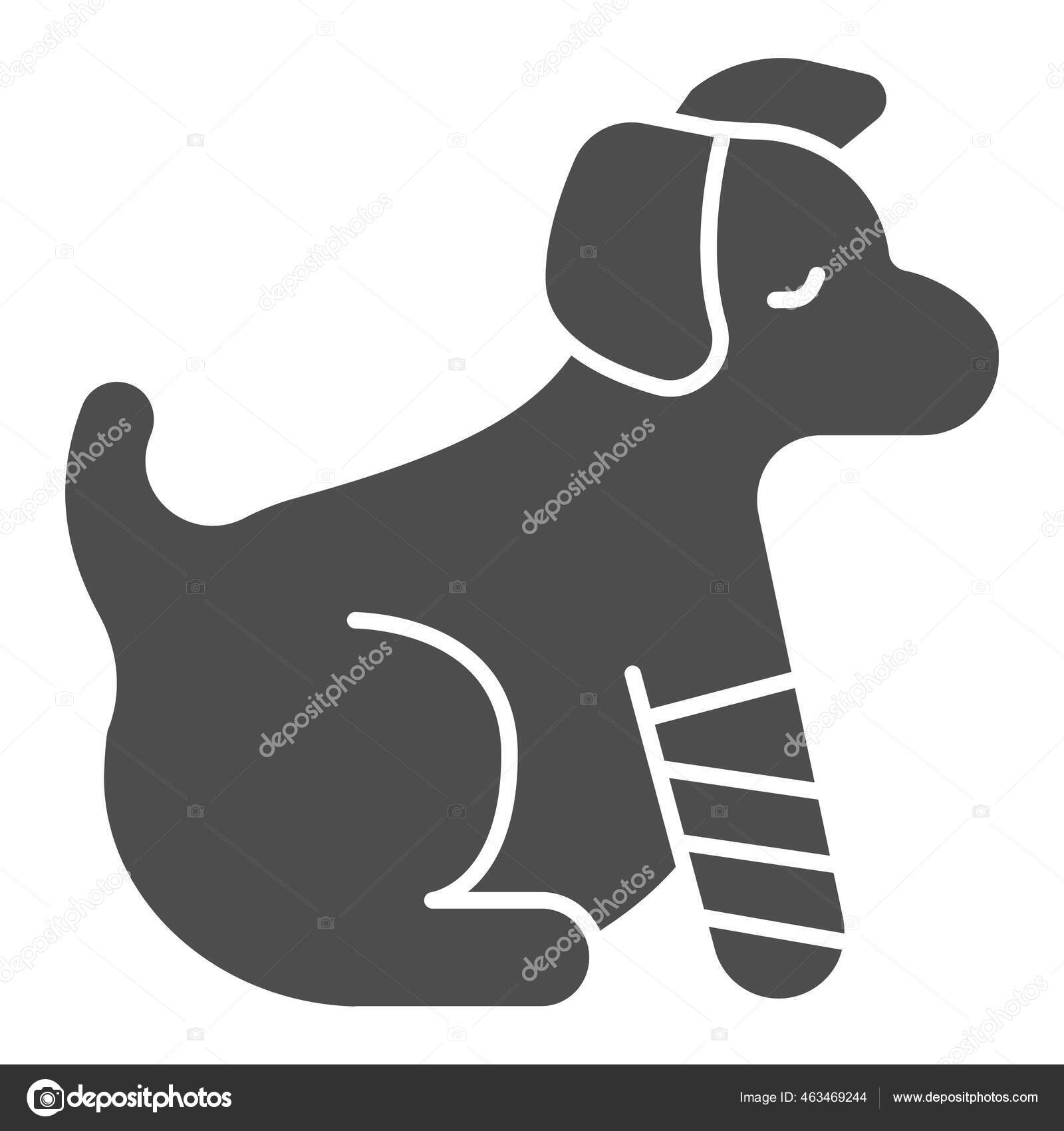 Puppy With Bandaged Paw Solid Icon, Animal Hospital, 45% OFF