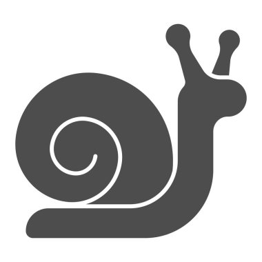 Spiral kabuklu salyangoz katı ikon, hayvan hastanesi konsepti, beyaz arka planda spiral kabuklu yumuşakça, mobil tasarım için glifli salyangoz ikonu. Vektör grafikleri.