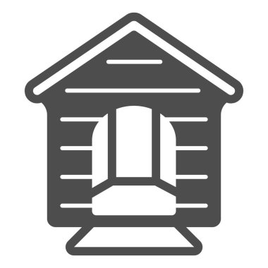 Köpek kulübesi katı ikonu, hayvan hastanesi konsepti beyaz arka planda köpek kulübesi simgesi mobil konsept ve web tasarımı için köpek kulübesi simgesi. Vektör grafikleri.