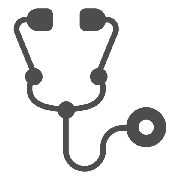 Doctor stethoscoop solide pictogram, dier ziekenhuis concept, steth teken op witte achtergrond, stethoscoop pictogram in glyph stijl voor mobiele concept en web design. vectorgrafieken. — Stockvector