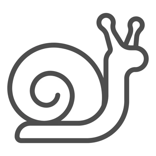 Lumaca con icona a forma di conchiglia a spirale, concetto di ospedale animale, mollusco con segno di conchiglia a spirale su sfondo bianco, icona della lumaca da giardino in stile contorno per cellulare, web design. Grafica vettoriale. — Vettoriale Stock