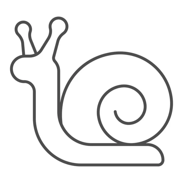 Snail with spiral shell thin line icon, animal hospital concept, mollusk with spiral shell sign on white background, Garden snail icon in outline style for mobile, web design. Vector graphics. — Stock Vector