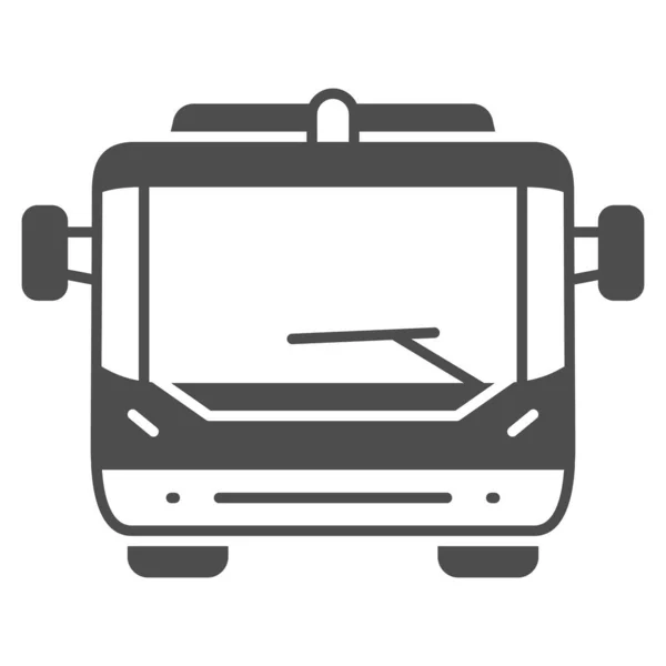 Bus de pasajeros para embarque en avión icono sólido, concepto de aerolíneas, señal de vector de transporte de pasajeros sobre fondo blanco, estilo de glifo de autobús para concepto móvil y diseño web. Gráficos vectoriales. — Vector de stock