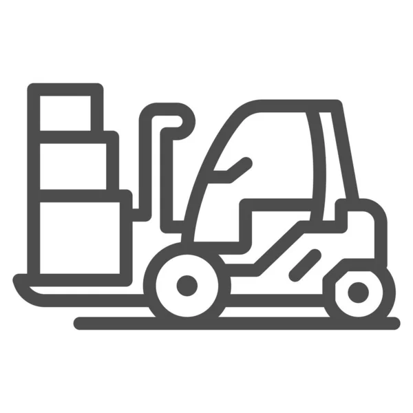 Forklift hattı simgesi, havayolu konsepti, beyaz arka planda forklift kamyon kontrol vektör tabelası, mobil konsept ve web tasarımı için forklift ana hatlarında bagaj. Vektör grafikleri. — Stok Vektör