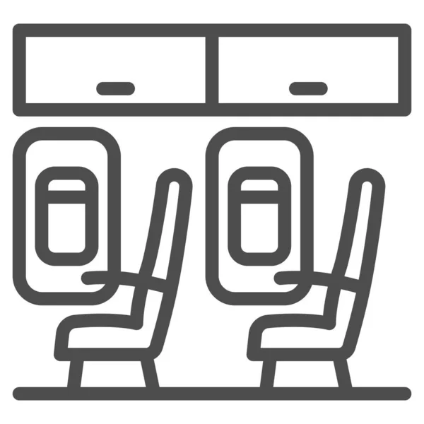 Sitze im Liniensymbol, Fluglinien-Konzept, Sitze Vektorschild auf weißem Hintergrund, Passagiersitze umreißen Stil für mobiles Konzept und Webdesign. Vektorgrafik. — Stockvektor