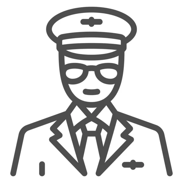 Pilot vonal ikon, légitársaságok koncepció, kísérleti vektor jel fehér háttér, kísérleti vázlat stílus mobil koncepció és web design. Vektorgrafika. — Stock Vector