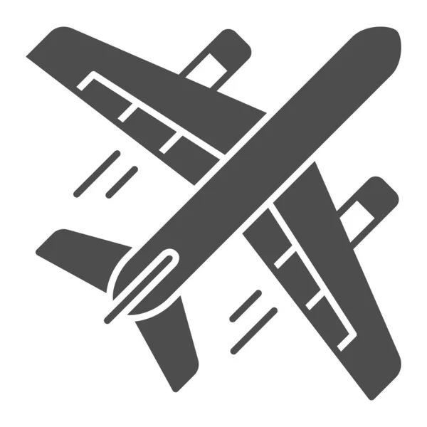 Flugzeug Flug solide Symbol, Fluggesellschaften Konzept, Flugzeug in Flug Vektor Zeichen auf weißem Hintergrund, Flugzeug fliegen Glyphen-Stil für mobiles Konzept und Web-Design. Vektorgrafik. — Stockvektor