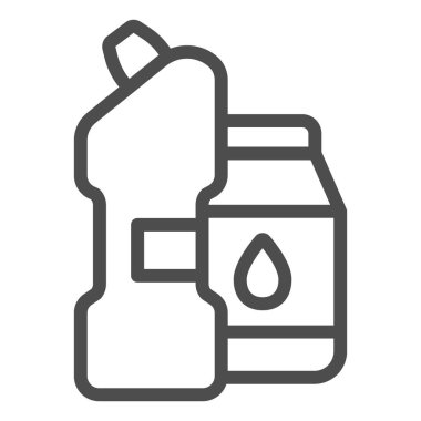 Çamaşır suyu ve toz çizgisi ikonu, araba yıkama konsepti, beyaz arka planda temiz ürün imzası, mobil konsept ve web tasarımı için ana hatlı Deterjanlar simgesi. Vektör grafikleri.