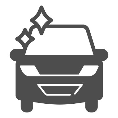 Temiz, parlak, sağlam bir ikon, araba yıkama konsepti, beyaz arka planda araba yıkama tabelası, mobil ve web tasarımı için mükemmel temizlenmiş dezenfekte edilmiş araç ikonu. Vektör grafikleri.