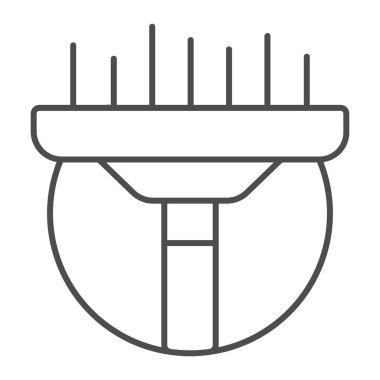 Cam kazıyıcı, ince çizgi simgesi, araba yıkama konsepti, beyaz arka plandaki pencereleri temizlemek için cam sileceği simgesi, mobil ve web için taslak biçiminde temizlik ikonu. Vektör grafikleri.