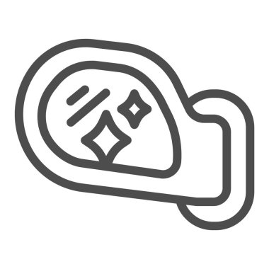 Temiz araba aynası çizgisi ikonu, araba yıkama konsepti, beyaz arka planda parlak ayna işareti, mobil konsept için araba temizleme servisi sembolü, web tasarımı. Vektör grafikleri.