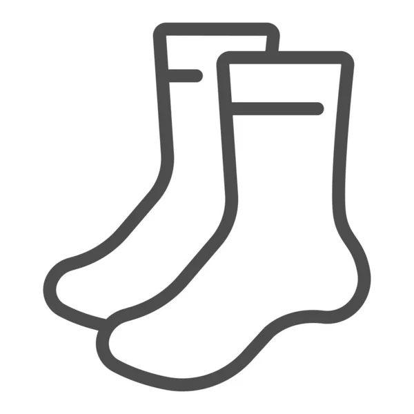 Par de calcetines icono de la línea, concepto de bolos, signo de calcetín sobre fondo blanco, icono de calcetines deportivos clásicos en estilo de esquema para el concepto móvil y el diseño web. Gráficos vectoriales. — Archivo Imágenes Vectoriales