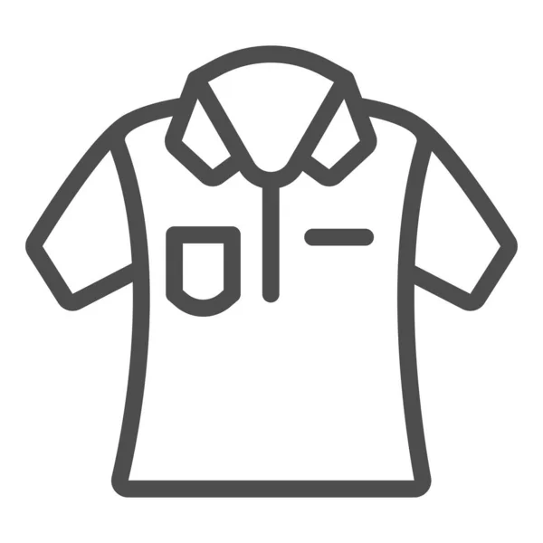 Ícone de linha de camisa de jogador de equipe de boliche, conceito de boliche, sinal de t-shirt no fundo branco, ícone uniforme no estilo de contorno para o conceito móvel e web design. Gráficos vetoriais. —  Vetores de Stock