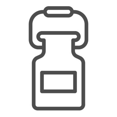 Süt ürünleri ikonu olan alüminyum fıçı, süt ürünleri konsepti, beyaz arka planda büyük endüstriyel süt, mobil ve web tasarımı için ana hatlı süt varili ikonu imzalayabilir. Vektör grafikleri.