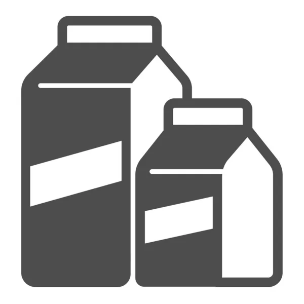 Sacs en papier de produits laitiers icône solide, concept de produits laitiers, enseigne de boîte de produits laitiers sur fond blanc, icône de carton de lait dans le style glyphe pour la conception mobile et web. Graphiques vectoriels. — Image vectorielle