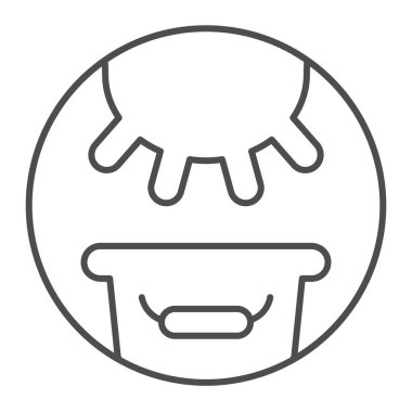 İnek memesi ve süt kovası ince çizgi ikonu, süt ürünleri konsepti, beyaz arka planda süt sağma işareti, inek memesi ve süt kovası ikonu mobil ve web için taslak tarzında. Vektör grafikleri.
