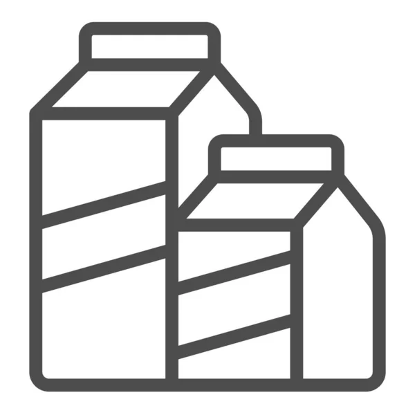 Бумажные пакеты с иконкой линии молочных продуктов, концепция молочных продуктов, табличка "коробка молочных продуктов" на белом фоне, иконка Milk Carton в наброске стиля для мобильного и веб-дизайна. Векторная графика. — стоковый вектор