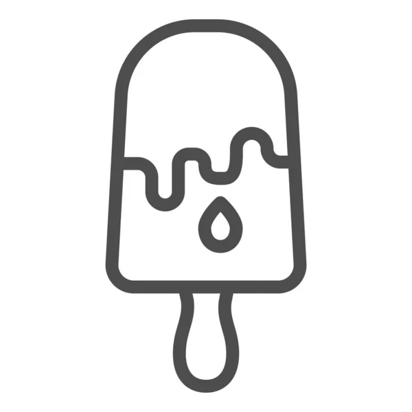 Helado de leche de chocolate en el icono de la línea de palo, concepto de helado, helado de helado signo de vectores sobre fondo blanco, choco estilo de contorno de leche para el concepto móvil y el diseño web. Gráficos vectoriales. — Vector de stock