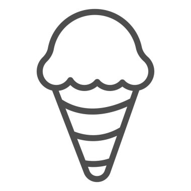 Krep külahında dondurma, dondurma konsepti, beyaz arka planda waffle koni vektör işareti, mobil konsept ve web tasarımı için dondurma tasarımı. Vektör grafikleri.