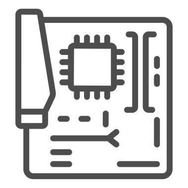 Ana kart çizgisi ikonu, pcrepair konsepti, beyaz zemin üzerinde anakart vektör işareti, mobil konsept ve web tasarımı için anakart tasarımı. Vektör grafikleri.