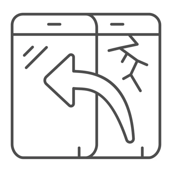 Relacement touch screen thin line icon, pcrepair concept, broken, new screen vector sign on white background, smartphone screen outline style for mobile concept and web design. Векторная графика. — стоковый вектор