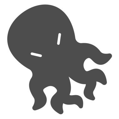 Ahtapot katı ikonu, dünya vahşi yaşam kavramı, beyaz arka planda ahtapot vektör işareti, seyyar konsept ve web tasarımı için ahtapot kabartma tarzı. Vektör grafikleri.