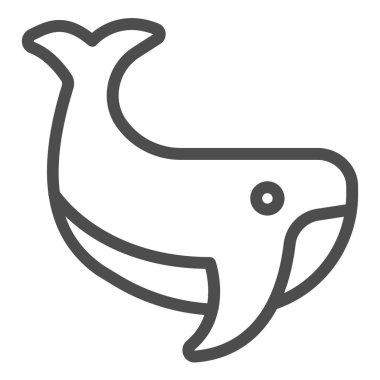 Balina çizgisi ikonu, dünya vahşi yaşam konsepti, beyaz arka planda sperm balinası vektör işareti, mobil konsept ve web tasarımı için balina tasarımı tarzı. Vektör grafikleri.