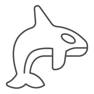 Balina köpekbalığı ince çizgi ikonu, dünya vahşi yaşam konsepti, beyaz arka planda balina köpekbalığı vektör işareti, mobil konsept ve web tasarımı için balina köpekbalığı tasarımı tarzı. Vektör grafikleri.