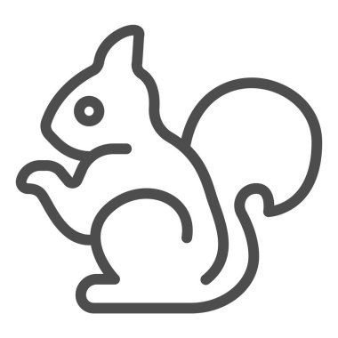 Sincap çizgisi ikonu, dünya vahşi yaşam konsepti, beyaz arka planda orman sincabı vektör işareti, mobil konsept ve web tasarımı için sincap tasarımı tarzı. Vektör grafikleri.