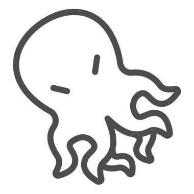 Ahtapot çizgisi ikonu, dünya vahşi yaşam kavramı, beyaz arka planda ahtapot vektör işareti, seyyar konsept ve web tasarımı için ahtapot anahat tarzı. Vektör grafikleri.