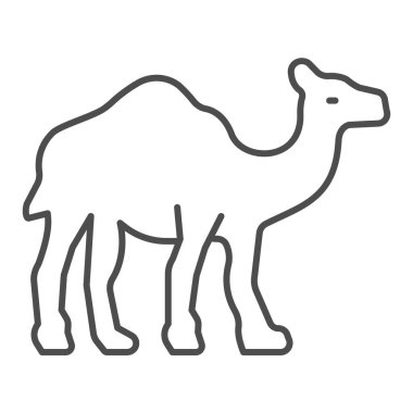 Deve çizgisi ikonu, dünya vahşi yaşam konsepti, beyaz arka planda deve taşıyıcı işareti, mobil konsept ve web tasarımı için deve ana hatları tarzı. Vektör grafikleri.