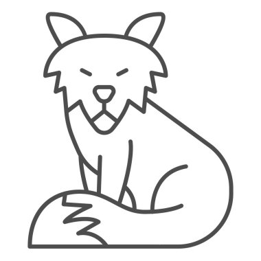 Fox ince çizgi ikonu, dünya vahşi yaşam konsepti, beyaz arka planda eski tilki vektör işareti, mobil konsept ve web tasarımı için eski tilki ana hatları tarzı. Vektör grafikleri.