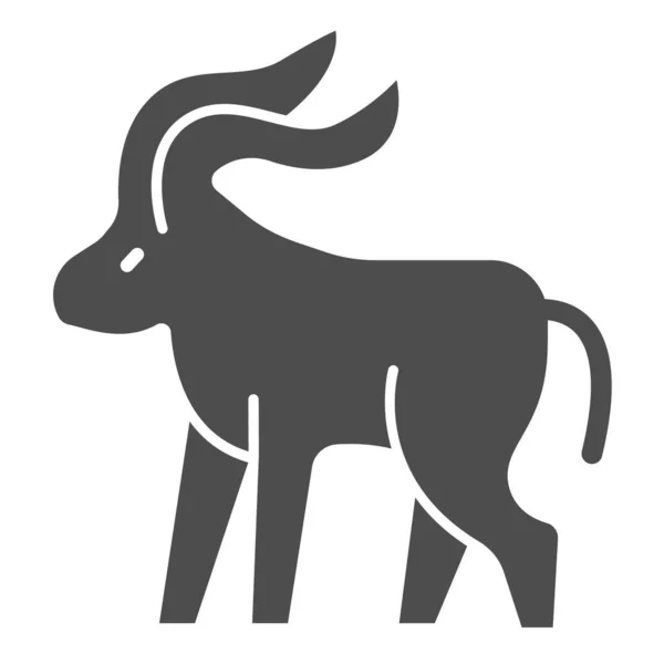 Yak solid icon, worldwildlife concept, mountain goat vector sign on white background, goat glyph style for mobile concept and web design. Vector graphics. — Stock Vector