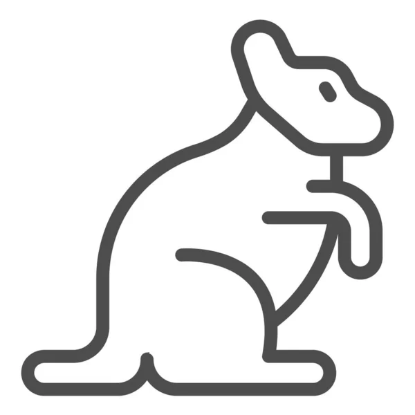Icône de ligne de kangourou, concept de faune mondiale, signe vectoriel de kangourou australien sur fond blanc, style de contour de kangourou pour concept mobile et conception web. Graphiques vectoriels. — Image vectorielle