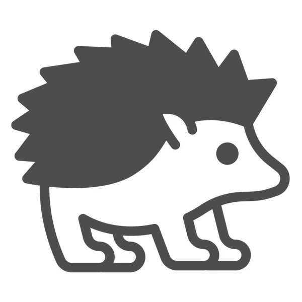 Hedgehog solida icona, worldwildlife concetto, segno vettoriale riccio su sfondo bianco, stile glyph riccio per il concetto di mobile e web design. Grafica vettoriale. — Vettoriale Stock