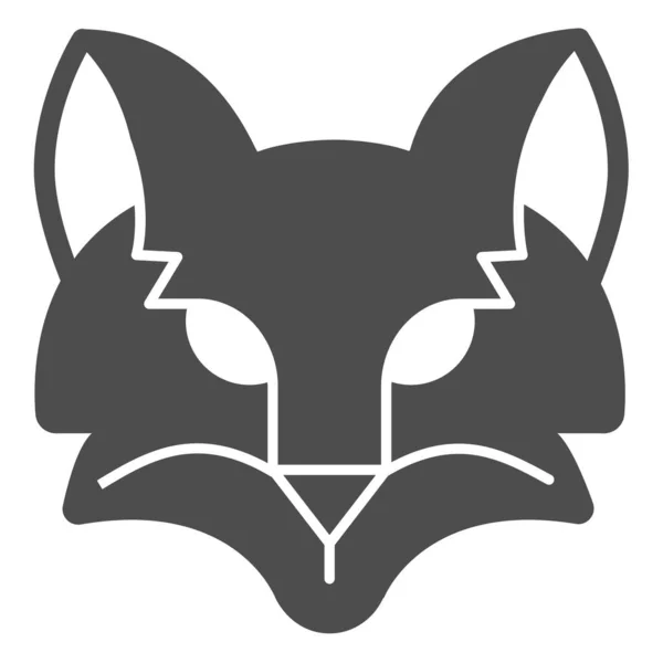 Fox cabeça ícone sólido, conceito worldwildlife, sinal de vetor de raposa no fundo branco, estilo de glifo cabeça de raposa para o conceito móvel e web design. Gráficos vetoriais. — Vetor de Stock