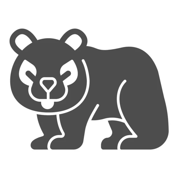 Icône solide de panda, concept de faune du monde, signe vecteur d'ours de panda sur fond blanc, style glyphe d'ours de panda pour le concept mobile et la conception de Web. Graphiques vectoriels. — Image vectorielle