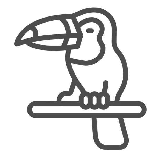 Toucan line icon, worldwildlife concept, Toucan vektor sign auf weißem Hintergrund, tropischer Vogel mit großem Schnabel outline style für mobiles Konzept und Webdesign. Vektorgrafik. — Stockvektor