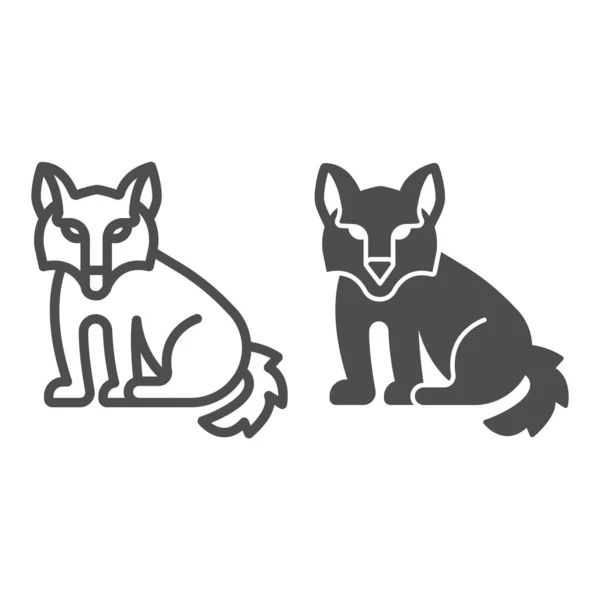 Wolf line and solid icon, worldwildlife concept, wolf vector sign on white background, wolf outline style for mobile concept and web design. Graphiques vectoriels. — Image vectorielle