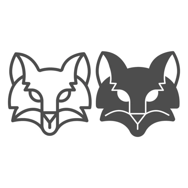 Fox Head Line und solides Symbol, World Wildlife Konzept, Fuchs Vektor Zeichen auf weißem Hintergrund, Fuchs Head Outline Stil für mobiles Konzept und Web-Design. Vektorgrafik. — Stockvektor