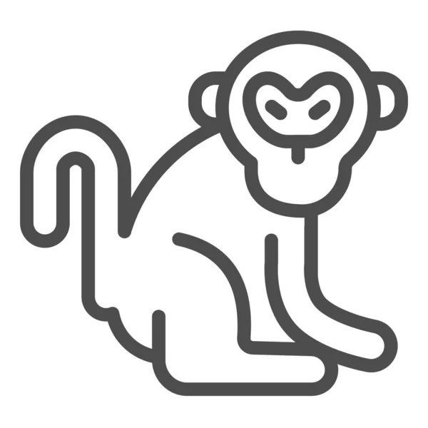 猴线条图标，世界野生动物概念，猴在白色背景上的矢量符号，猴轮廓风格的移动概念和网页设计。矢量图形. — 图库矢量图片