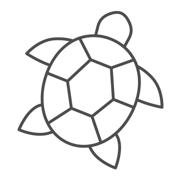 Icono de línea delgada de tortuga marina, concepto de vida silvestre mundial, signo de vector de tortuga marina sobre fondo blanco, estilo de contorno de tortuga para concepto móvil y diseño web. Gráficos vectoriales. — Vector de stock