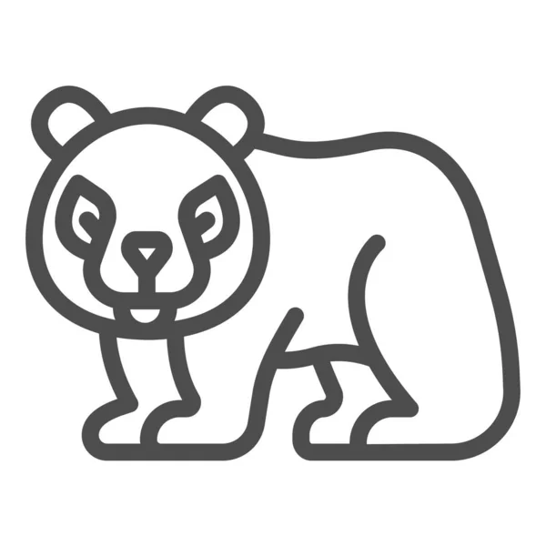 Panda linie ikona, svět volně žijících živočichů koncept, panda nést vektorové znamení na bílém pozadí, panda nést obrys styl pro mobilní koncept a web design. Vektorová grafika. — Stockový vektor