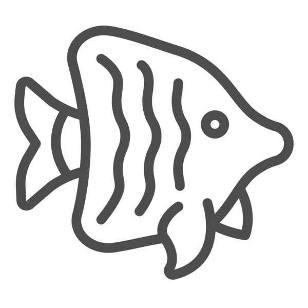 Ícone de linha Angelfish, conceito worldwildlife, sinal vetor angelfish hortelã-pimenta no fundo branco, estilo de contorno de peixe para o conceito móvel e web design. Gráficos vetoriais. — Vetor de Stock