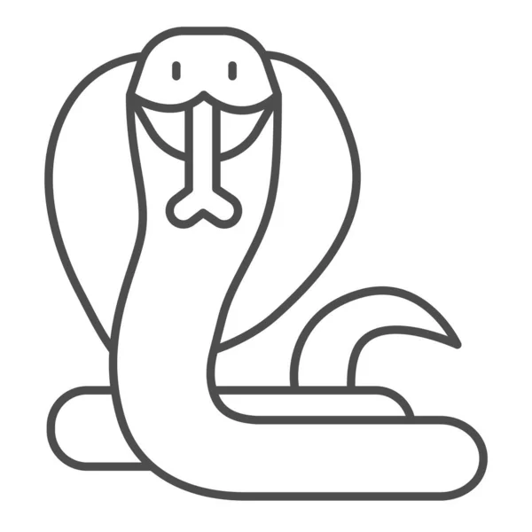 Snake Cobra dunne lijn pictogram, wereld wild concept, cobra vector teken op witte achtergrond, slang cobra outline stijl voor mobiele concept en web design. vectorgrafieken. — Stockvector