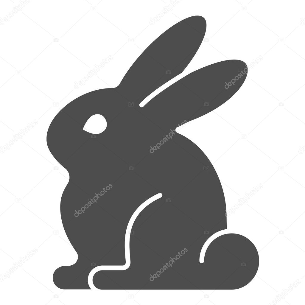 Rabbit solid icon, worldwildlife concept, rabbit vector sign on white background, rabbit glyph style for mobile concept and web design. Vector graphics