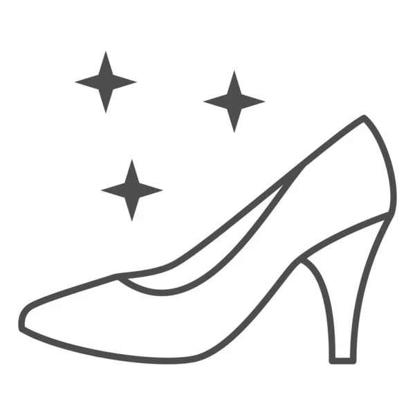 Damskie buty cienka ikona linii, 8 Koncepcja marca, Eleganckie damskie buty znak na białym tle, Wysokie obcasy symbol ikona obuwia w stylu zarysu dla koncepcji mobilnej i projektowania stron internetowych. Grafika wektorowa. — Wektor stockowy