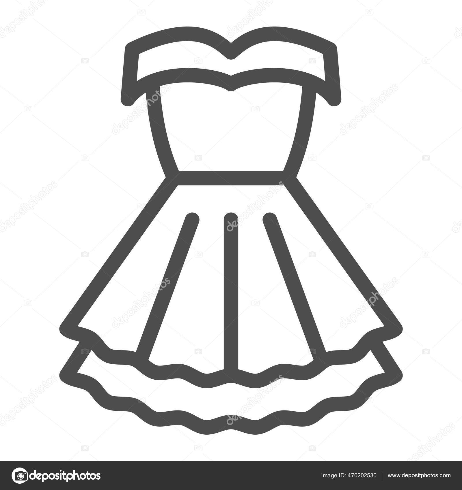 Girl in a dress linear outlines of a female Vector Image | Dress outline,  Fashion drawing, Fashion illustrations techniques