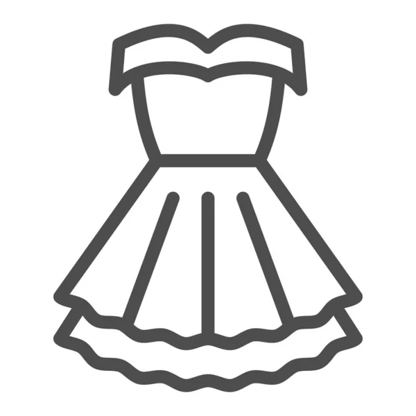 Női party ruha vonal ikon, 8 Március koncepció, klasszikus divat ruha női jel fehér háttér, női formális ruha ikon vázlatos stílus mobil és web design. Vektorgrafika. — Stock Vector