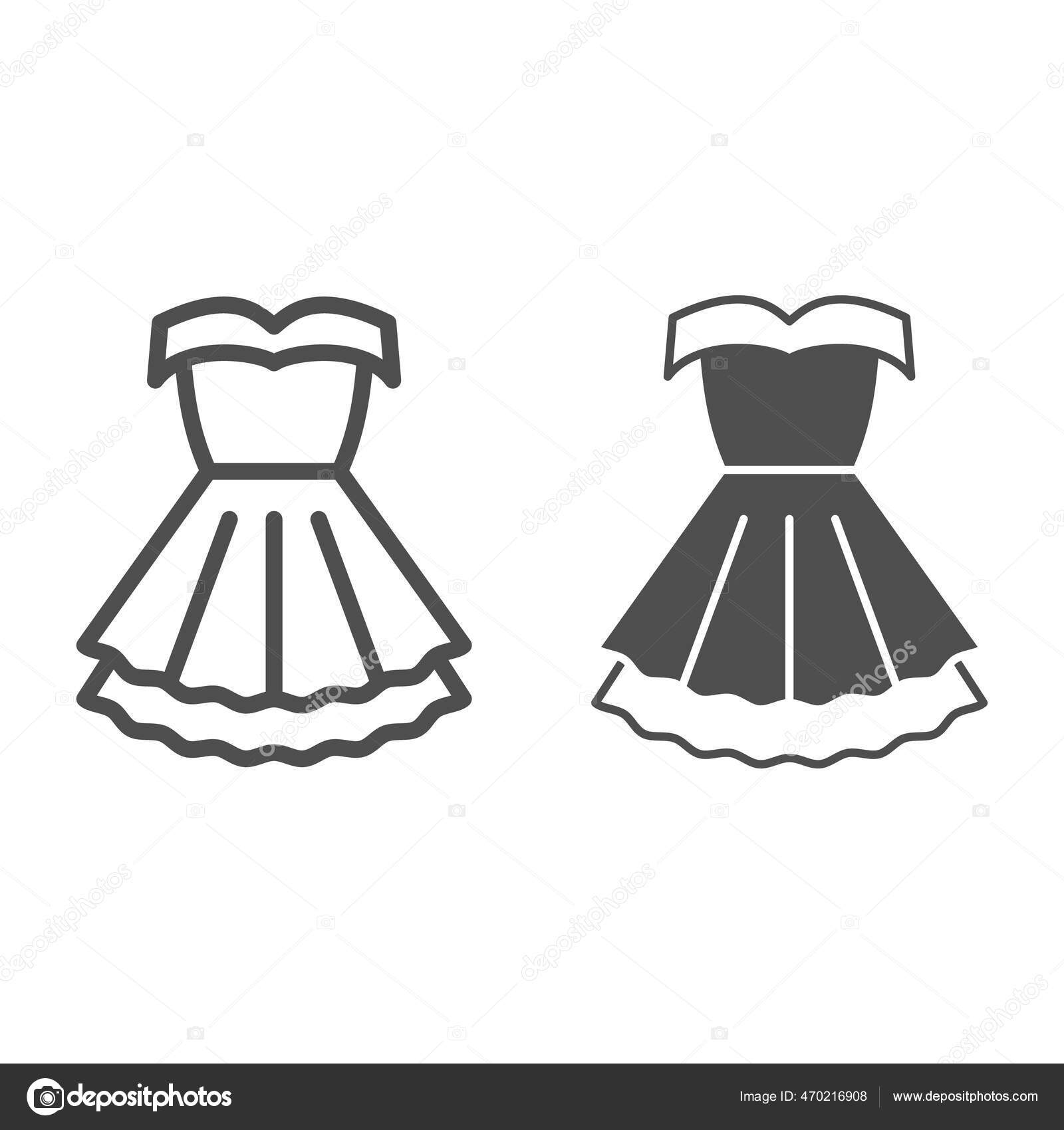 Baby Dress Vector Outline Icon Isolated Stock Vector (Royalty Free)  2099556367 | Shutterstock